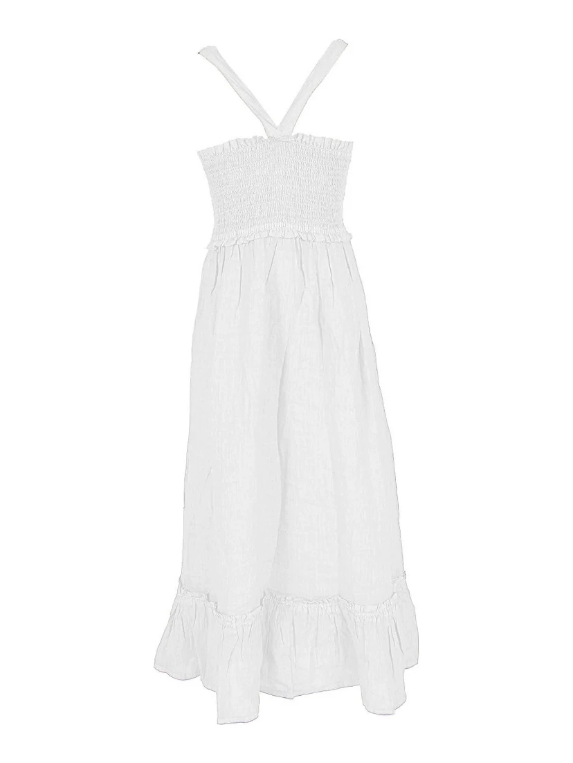 White Linen Casual Dress
