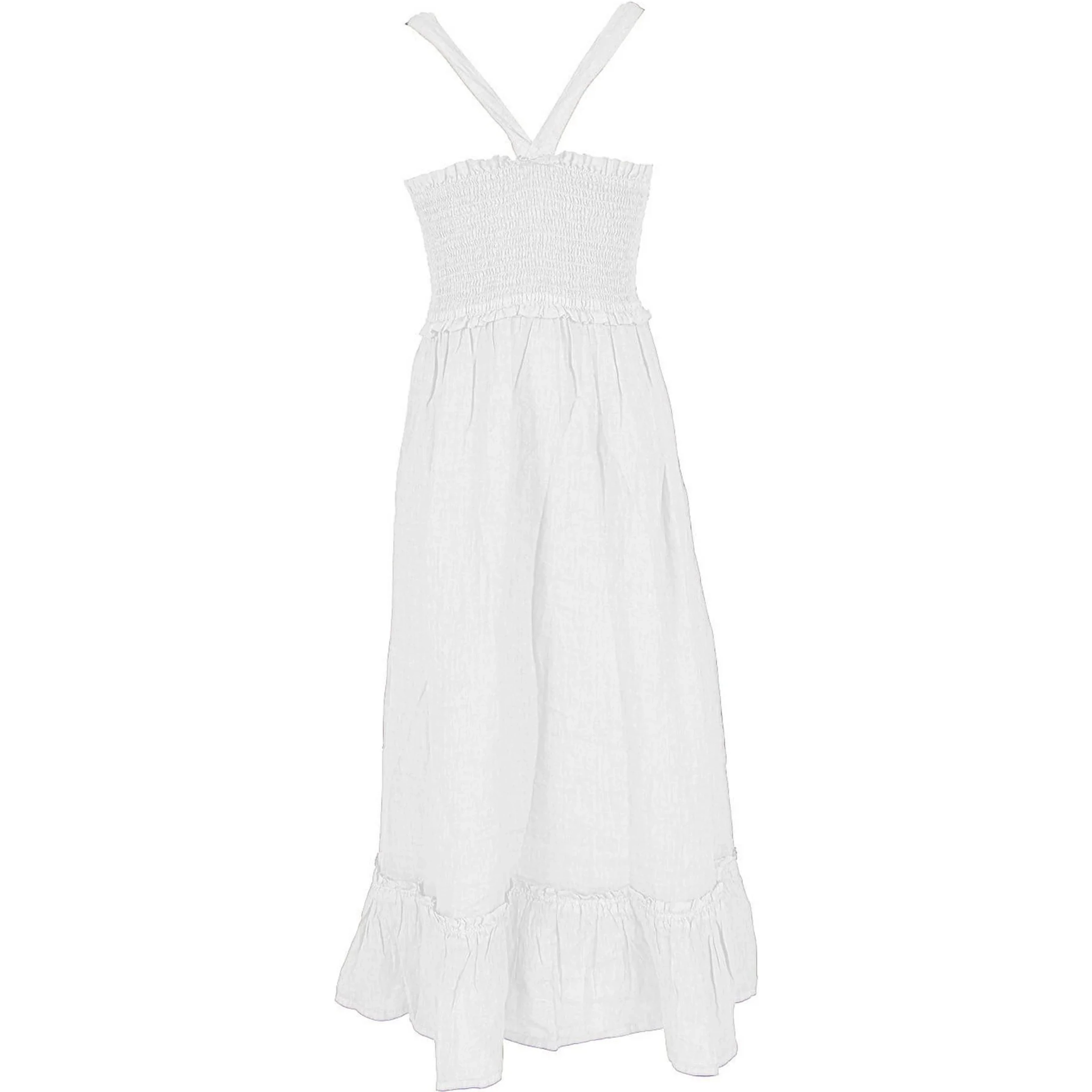 White Linen Casual Dress