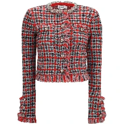 Red Cotton Full-Length Jacket