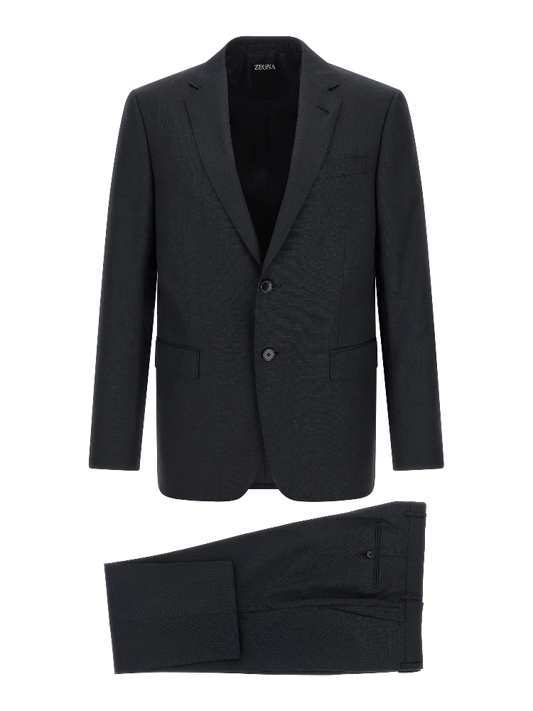 Blue Wool Two-Piece Suit