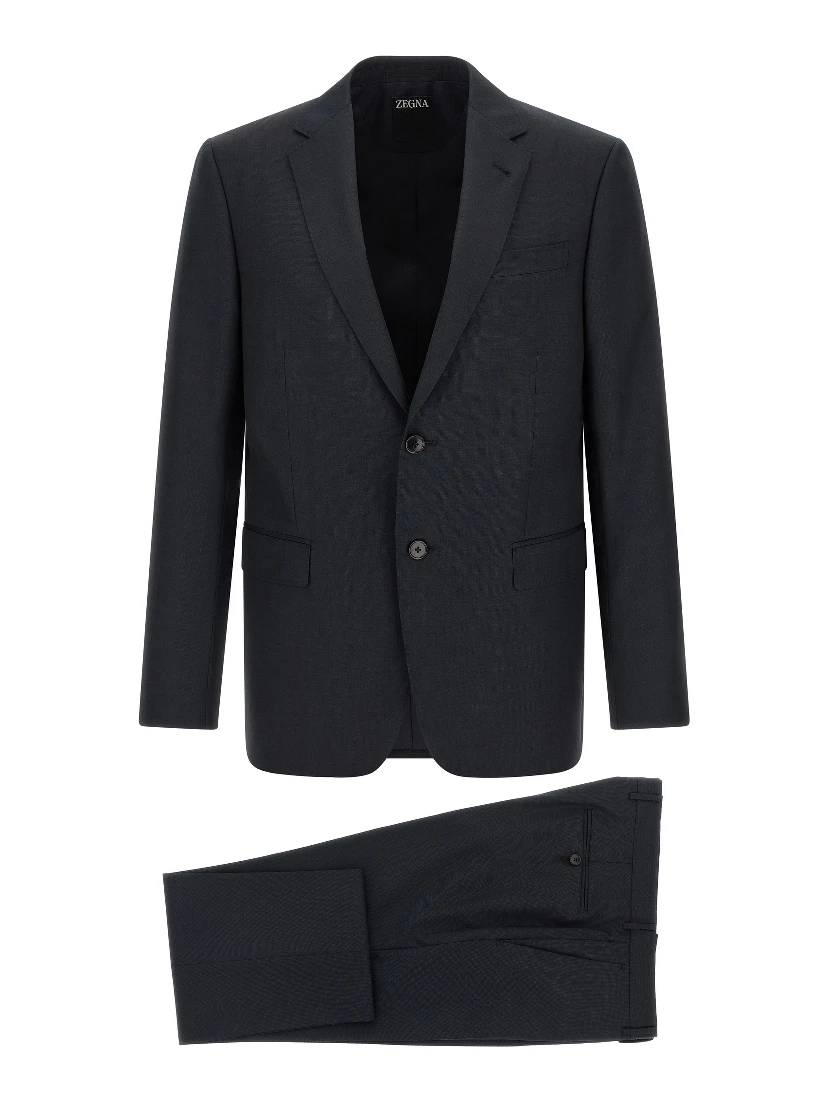 Blue Wool Two-Piece Suit