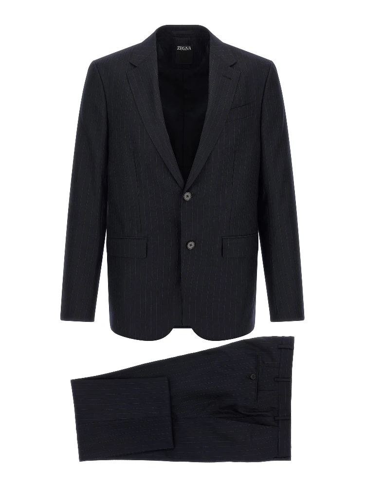 Blue Wool Two-Piece Suit