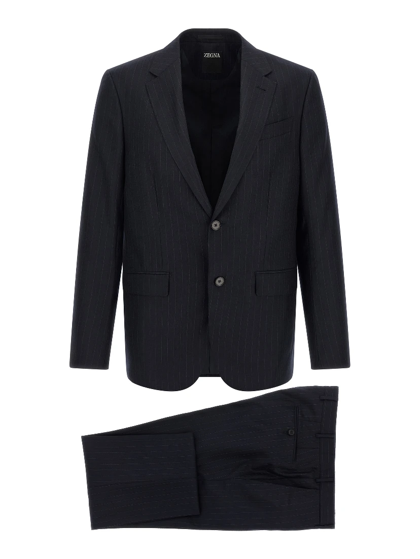 Blue Wool Two-Piece Suit