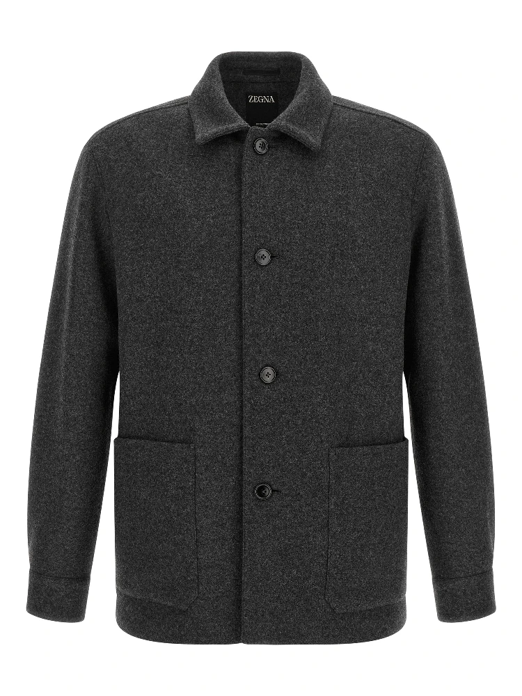 Gray Wool Blouse