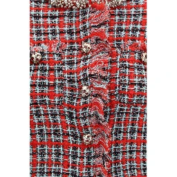 Red Cotton Full-Length Jacket