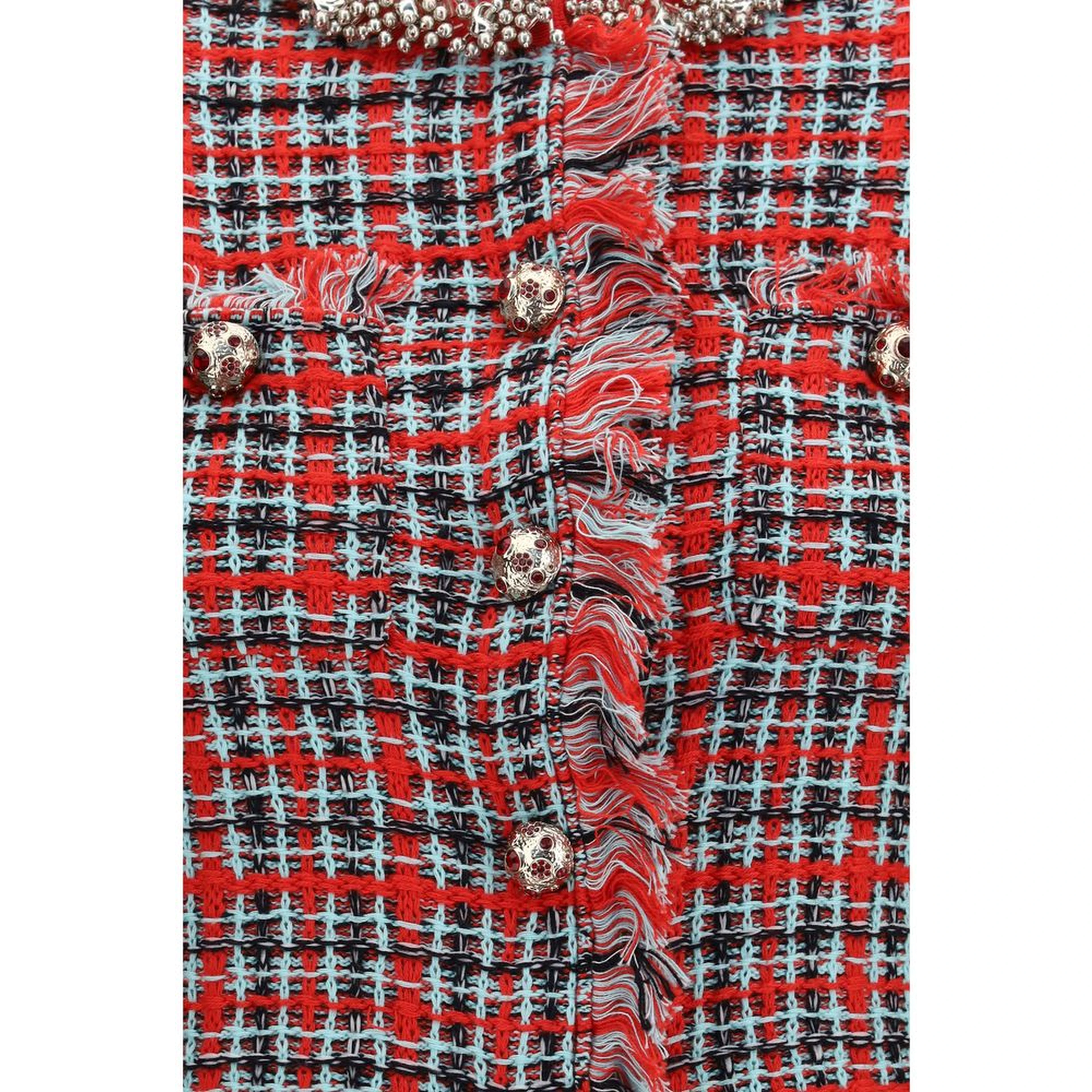 Red Cotton Full-Length Jacket
