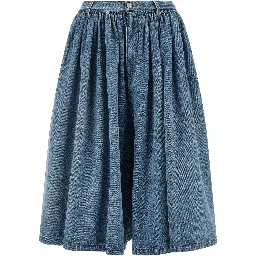 Blue Cotton Bermuda Shorts