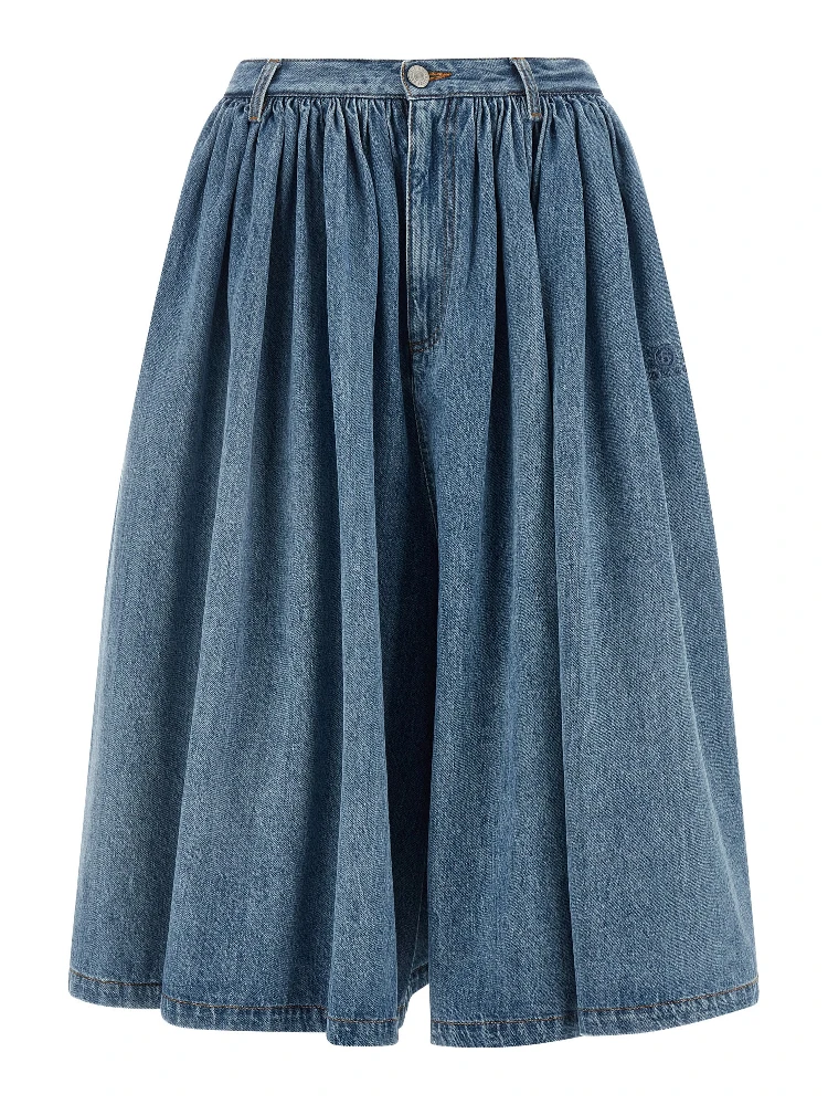 Blue Cotton Bermuda Shorts