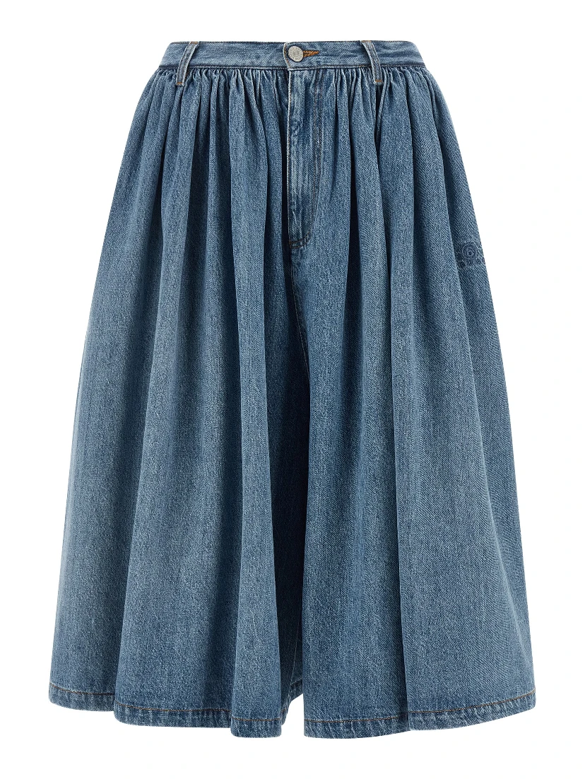 Blue Cotton Bermuda Shorts