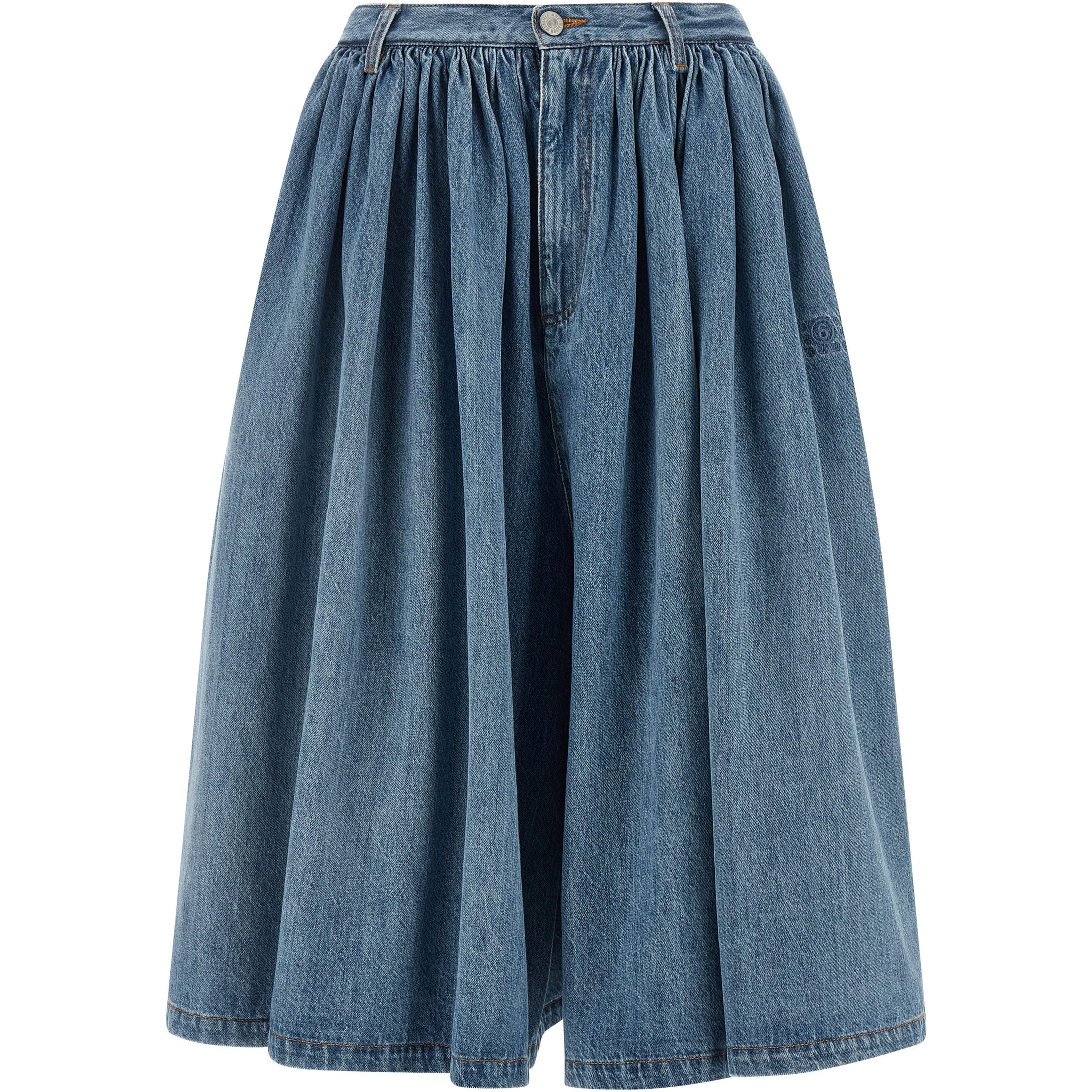 Blue Cotton Bermuda Shorts