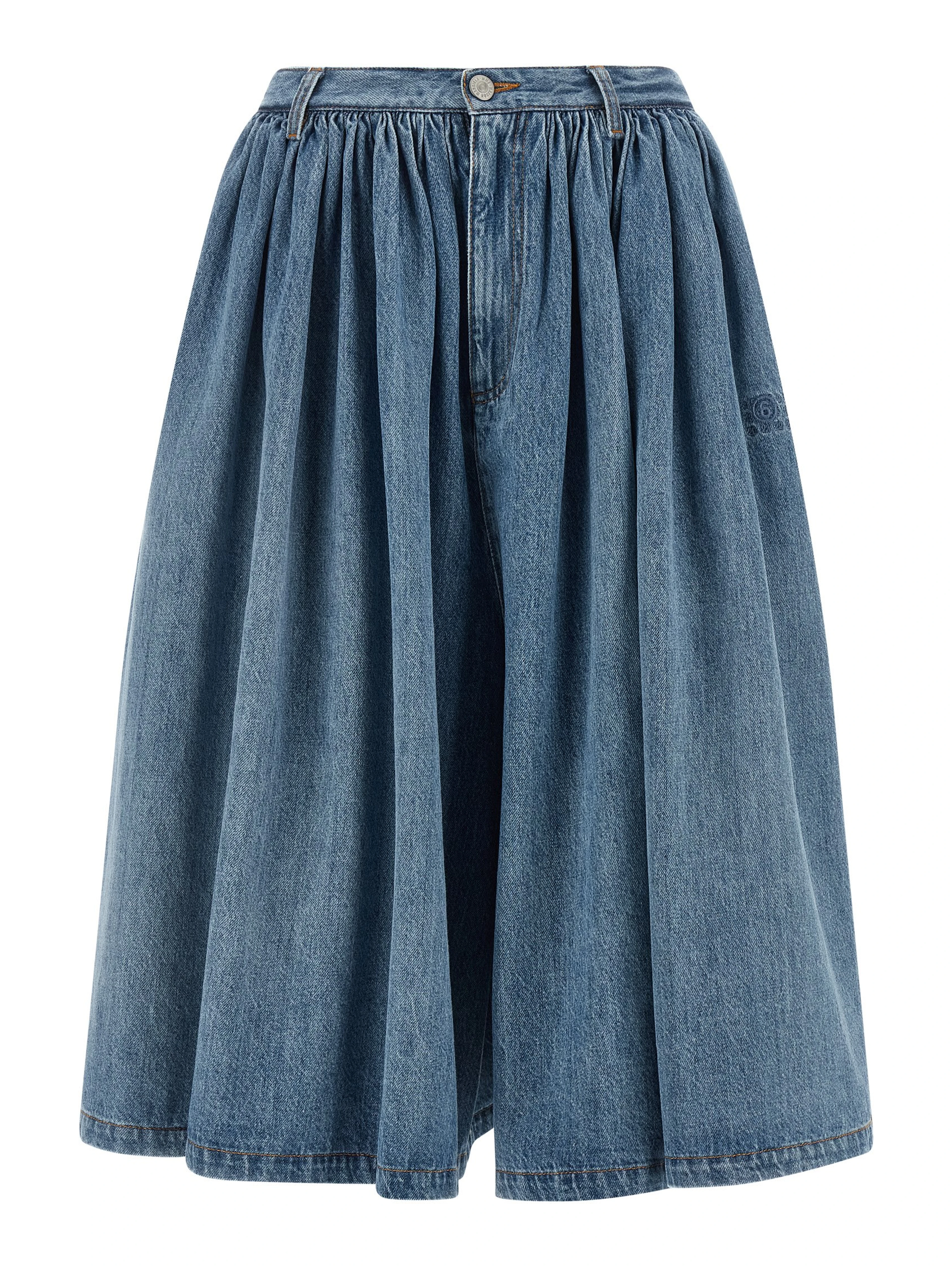 Blue Cotton Bermuda Shorts