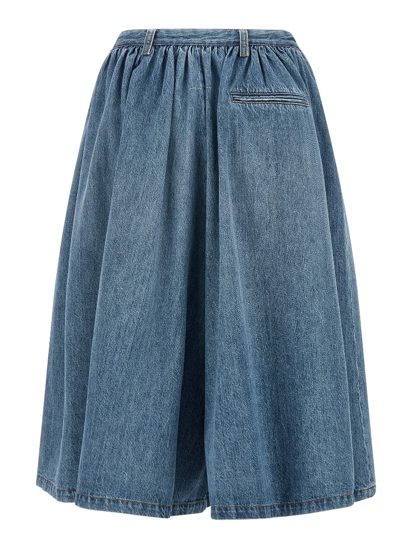 Blue Cotton Bermuda Shorts