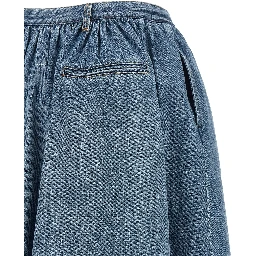 Blue Cotton Bermuda Shorts