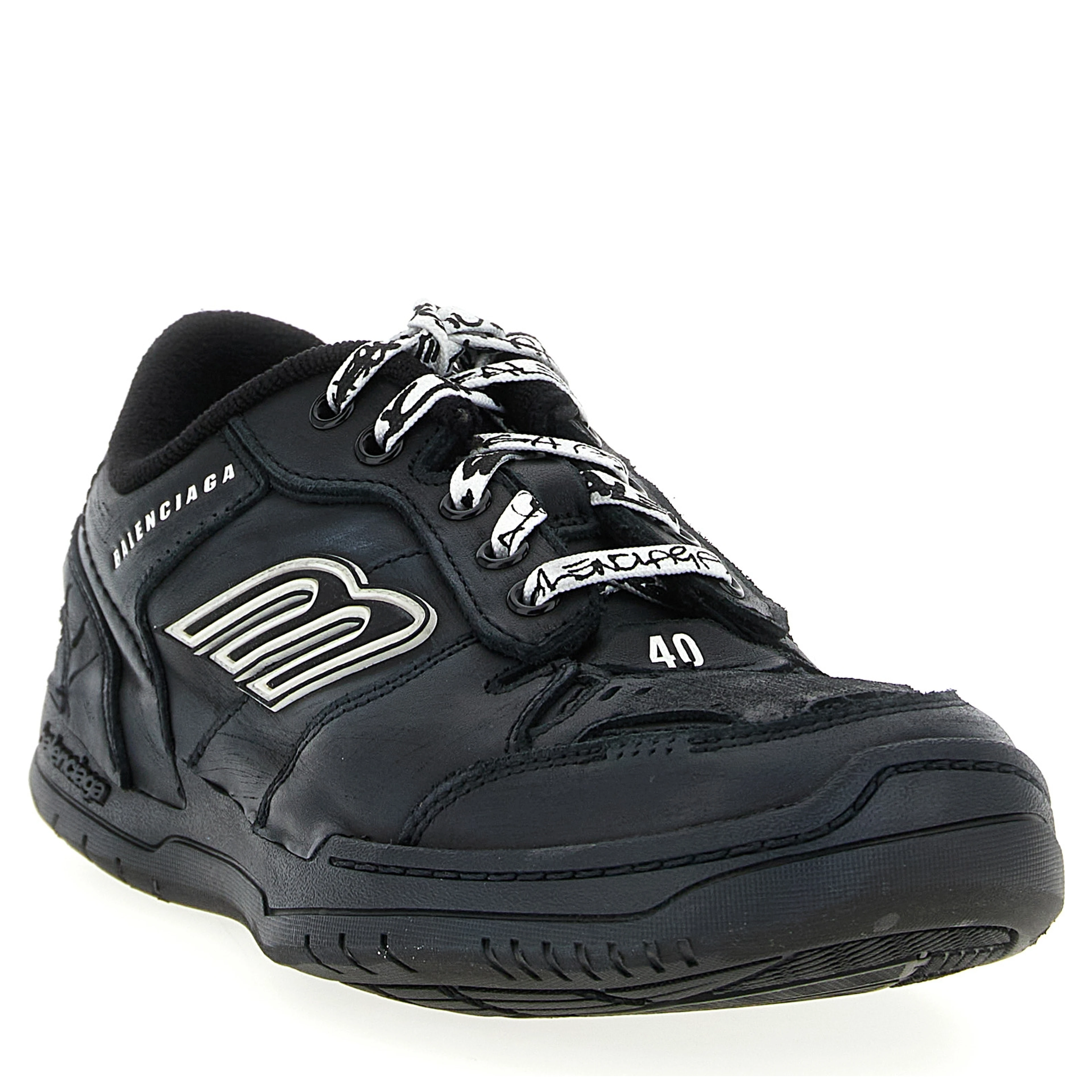 Black Calfskin Athletic Sneakers