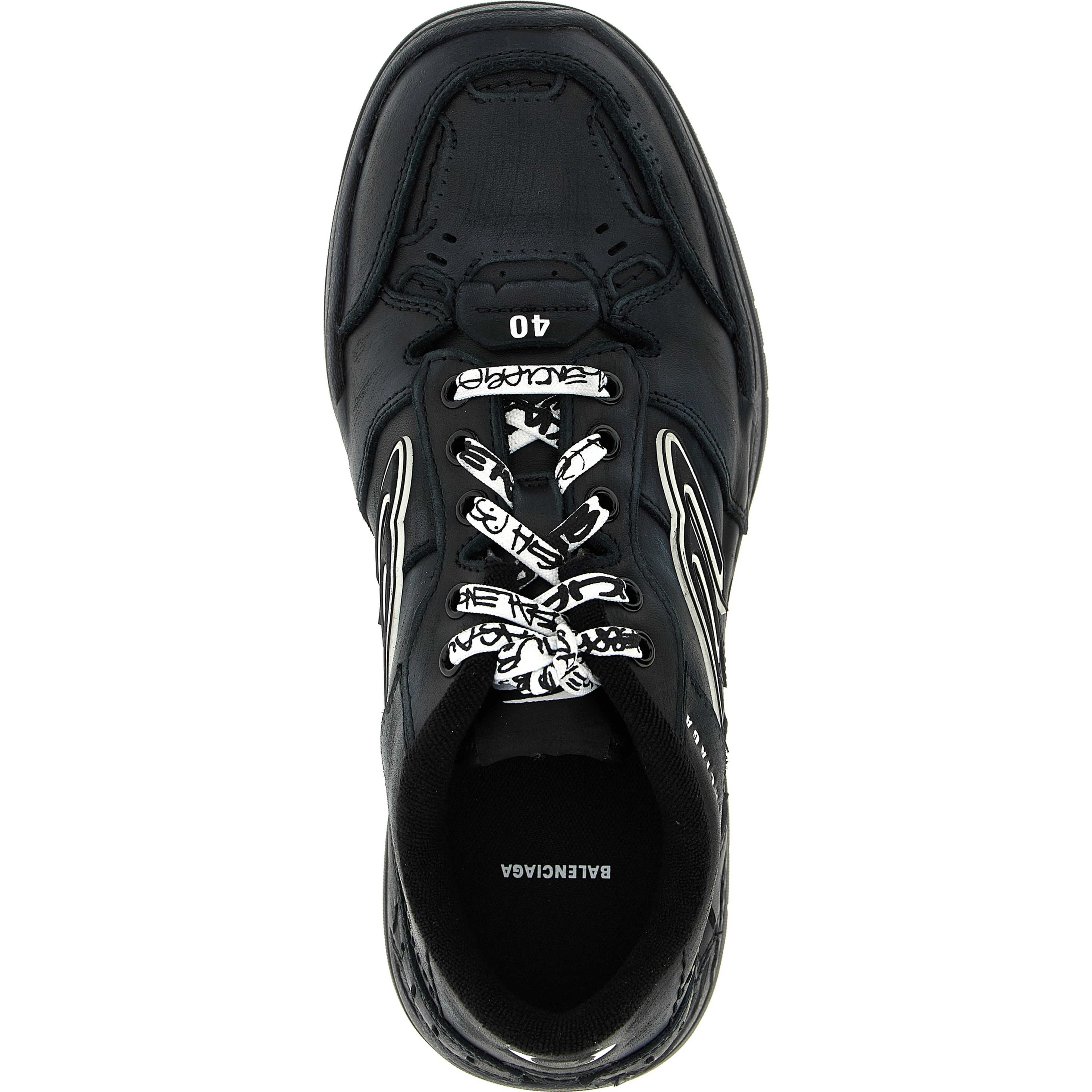 Black Calfskin Athletic Sneakers