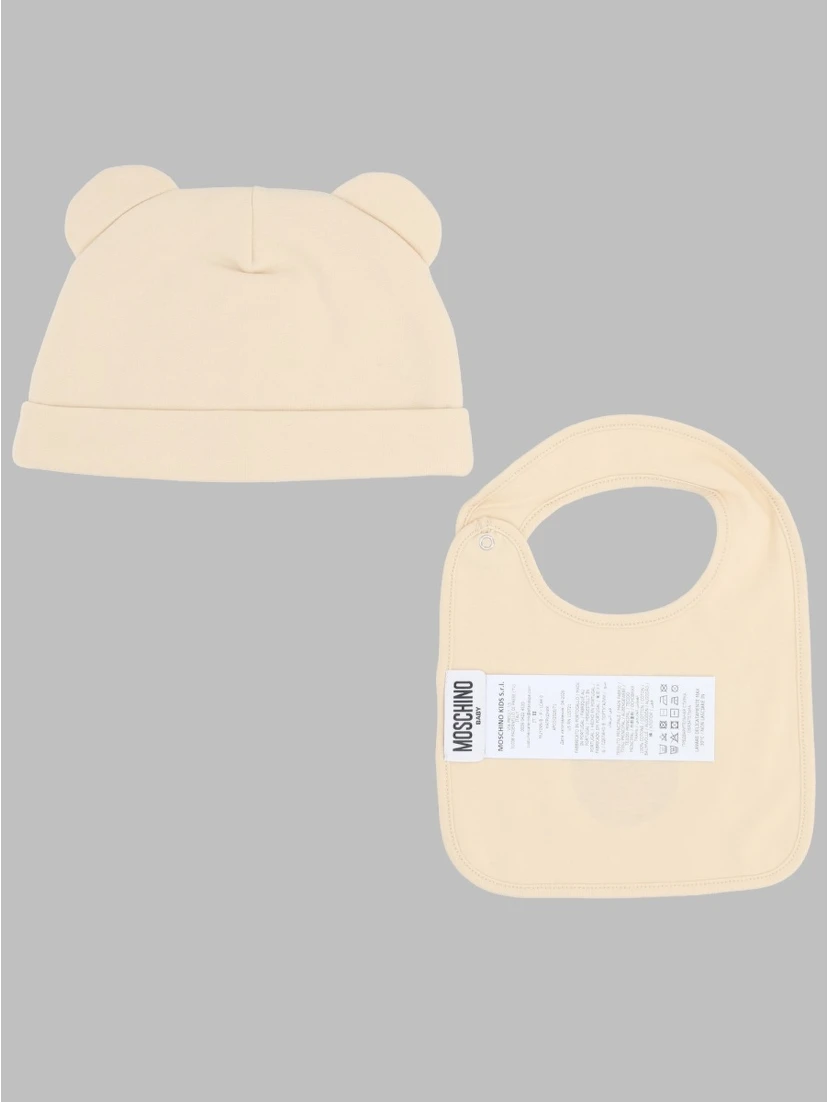 Set berretto e bavaglino con logo