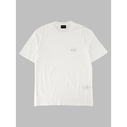 T-shirt in Jersey Misto Lyocell con Ricamo Logo EA