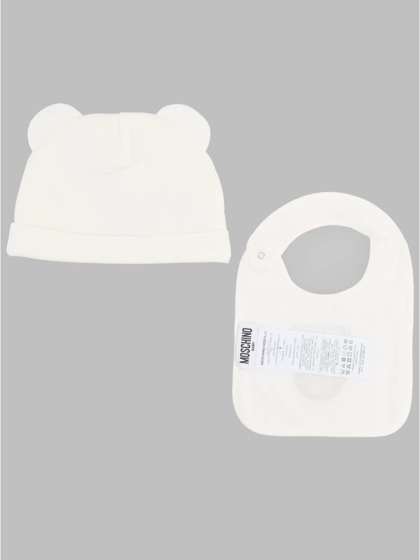 Set berretto e bavaglino con logo
