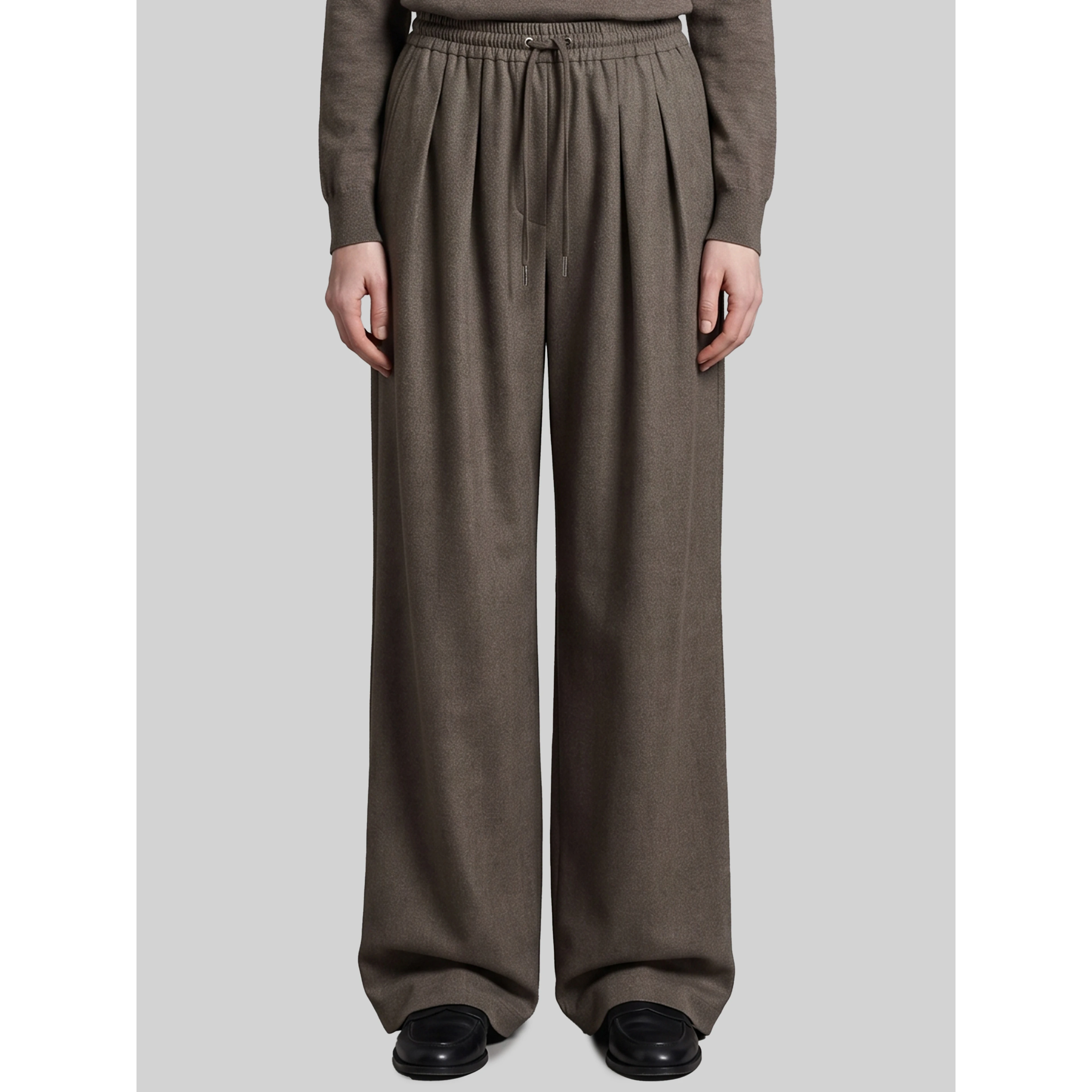 Beige melange Finn wool elastic pants