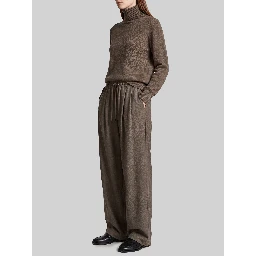 Beige melange Finn wool elastic pants