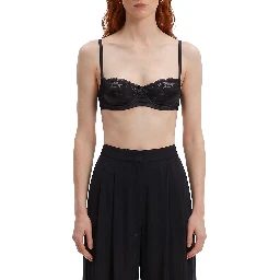 Balconette bra in satin and lace