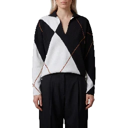 Sala soft sweater in Argyle wool yarn