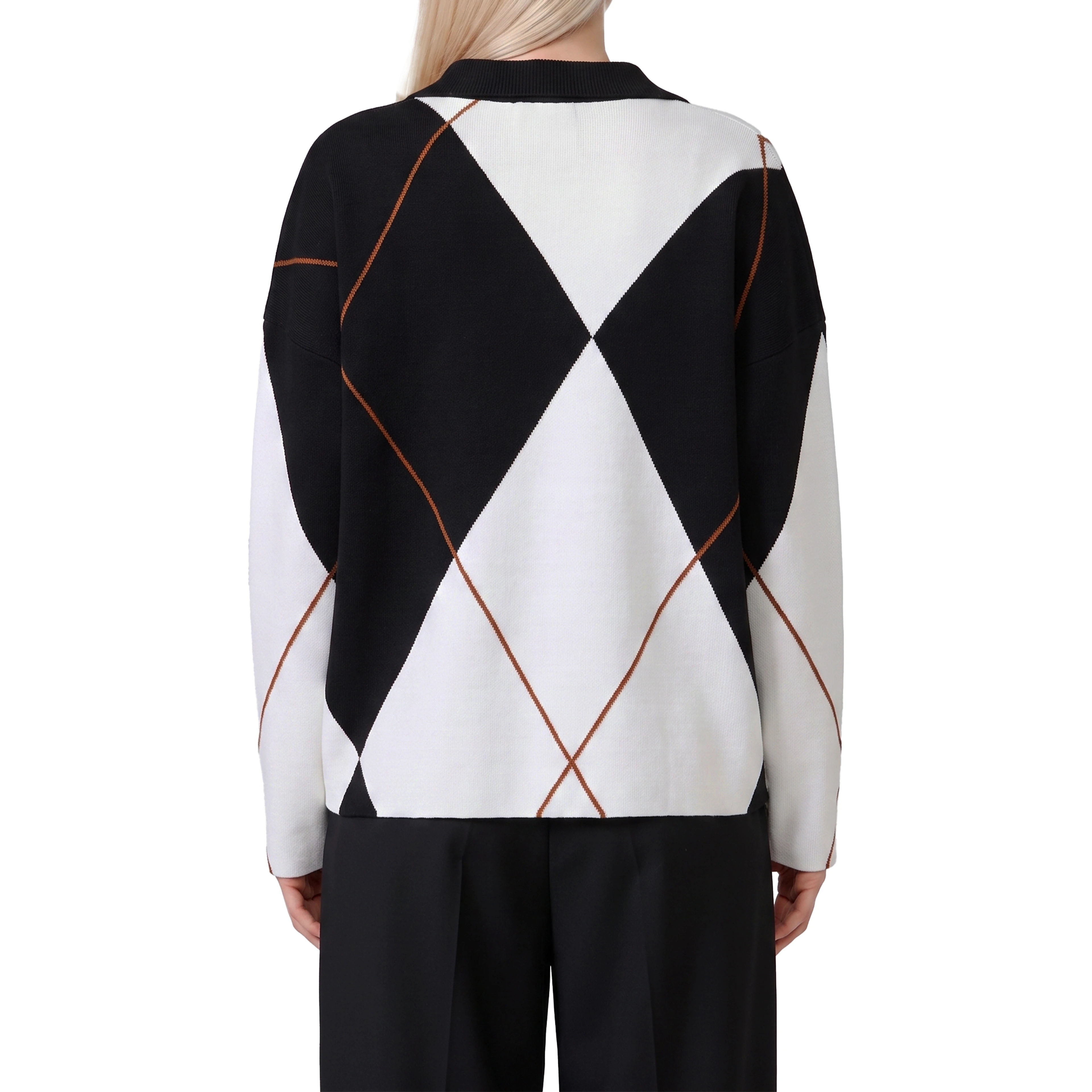 Sala soft sweater in Argyle wool yarn