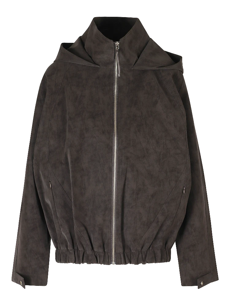 FAUX-SUEDE BOMBER