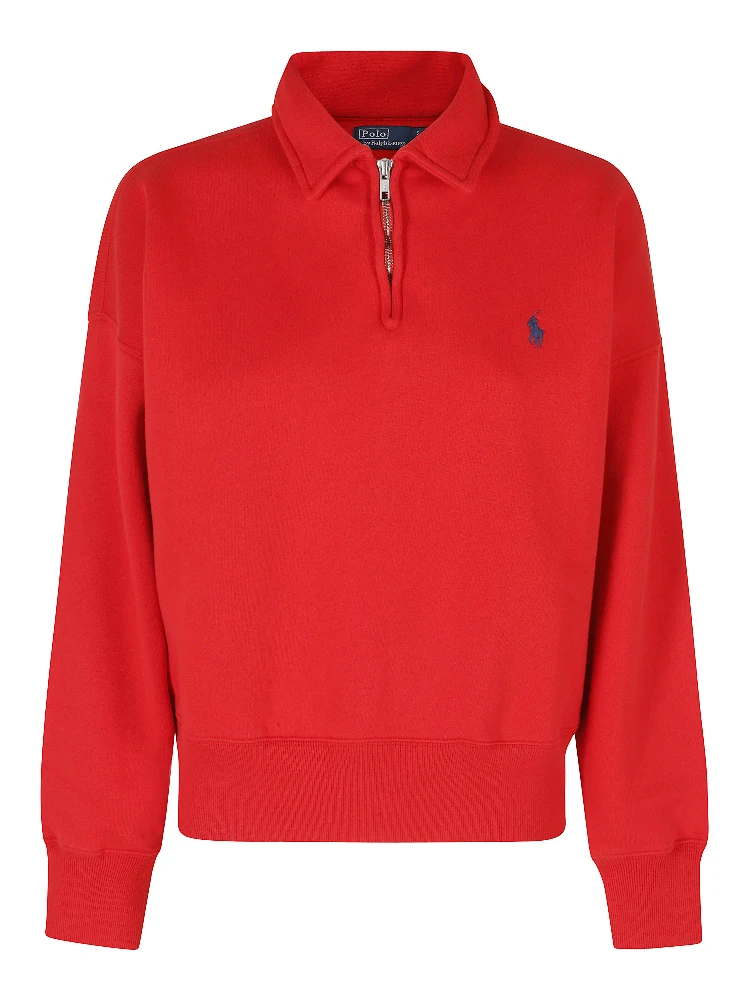 KNIT HALF ZIP SWEATSHIRT