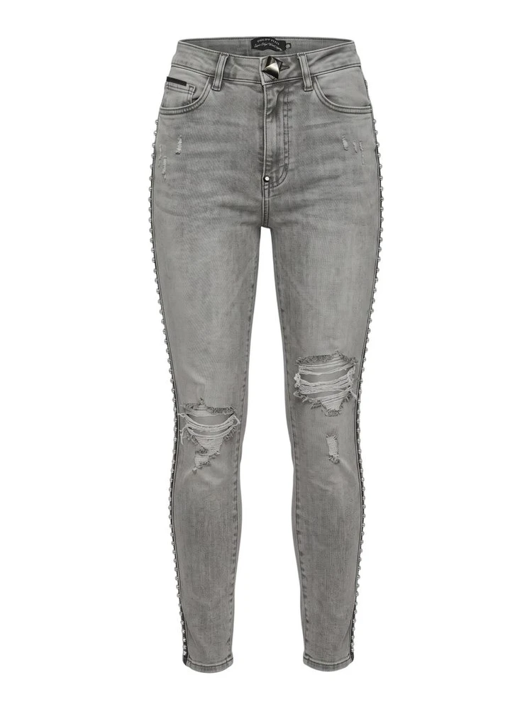 Grey Cotton Women Pants