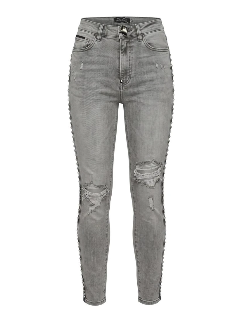Grey Cotton Women Pants