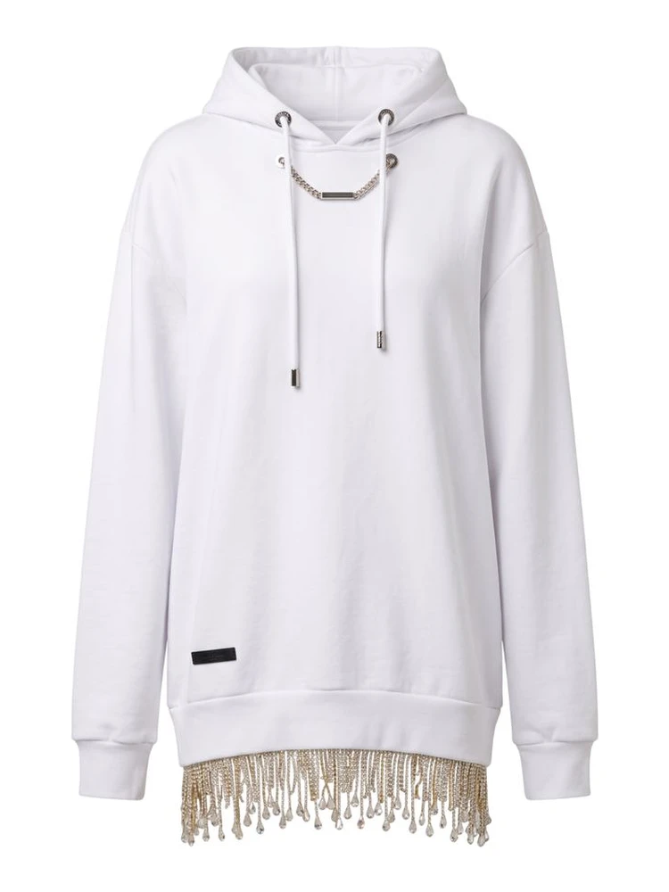 White Cotton Women's Sweatshirt