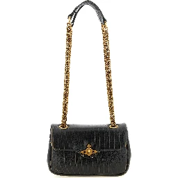 Black Calfskin Shoulder Bag
