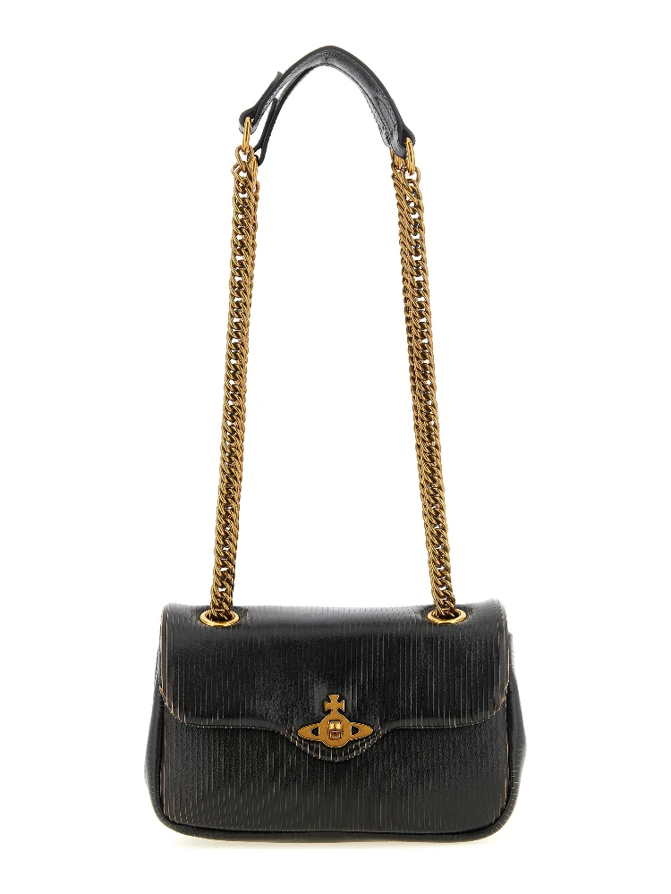 Black Calfskin Shoulder Bag