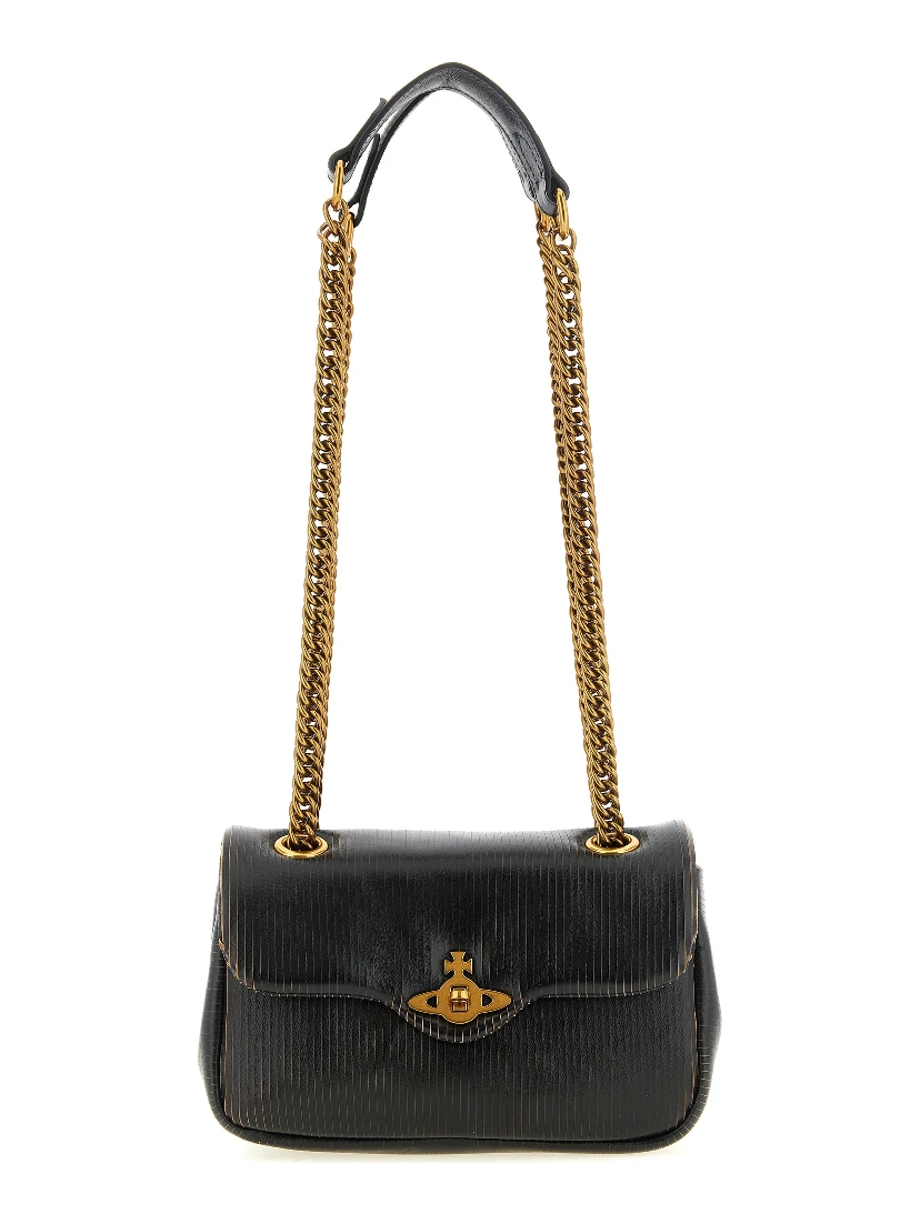 Black Calfskin Shoulder Bag