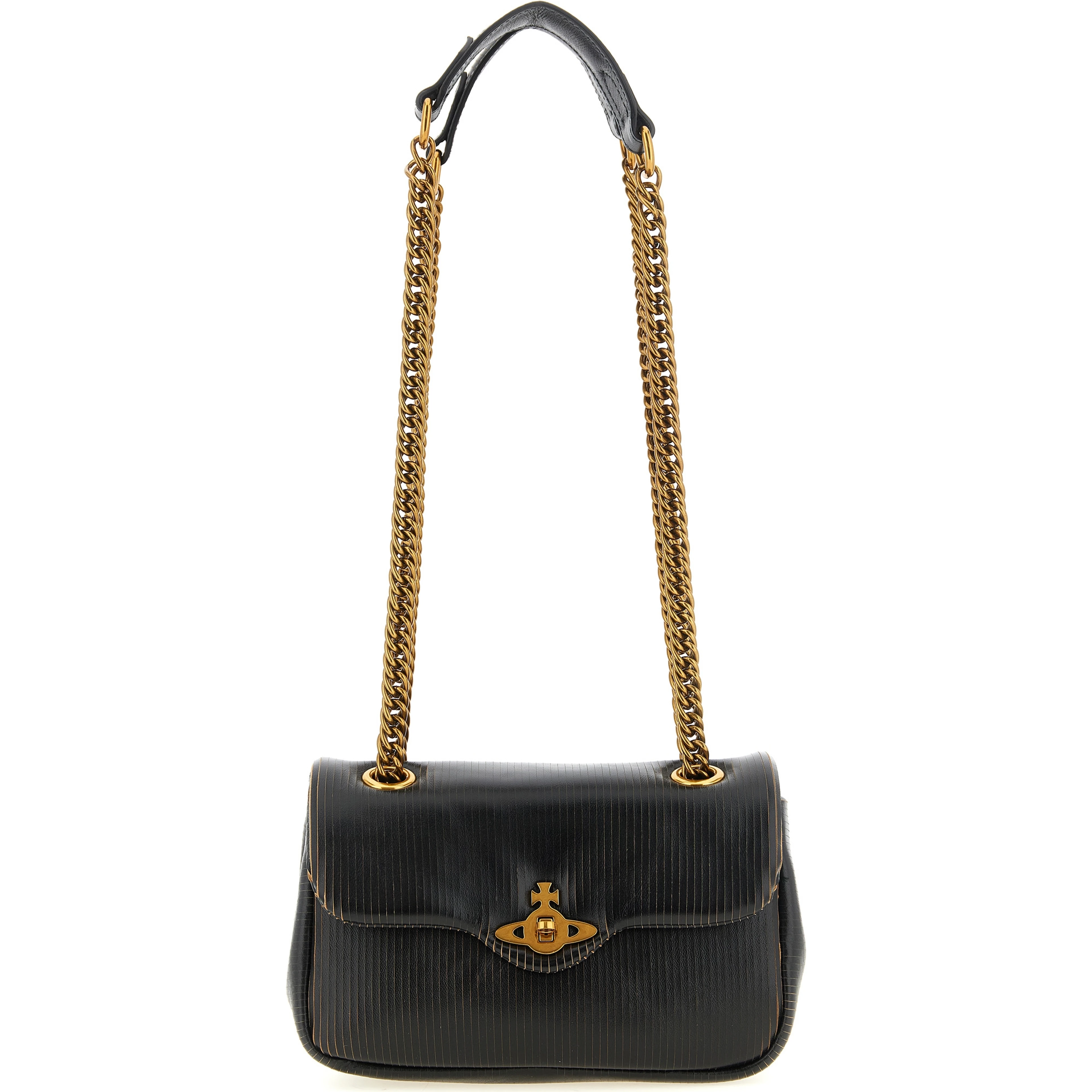 Black Calfskin Shoulder Bag