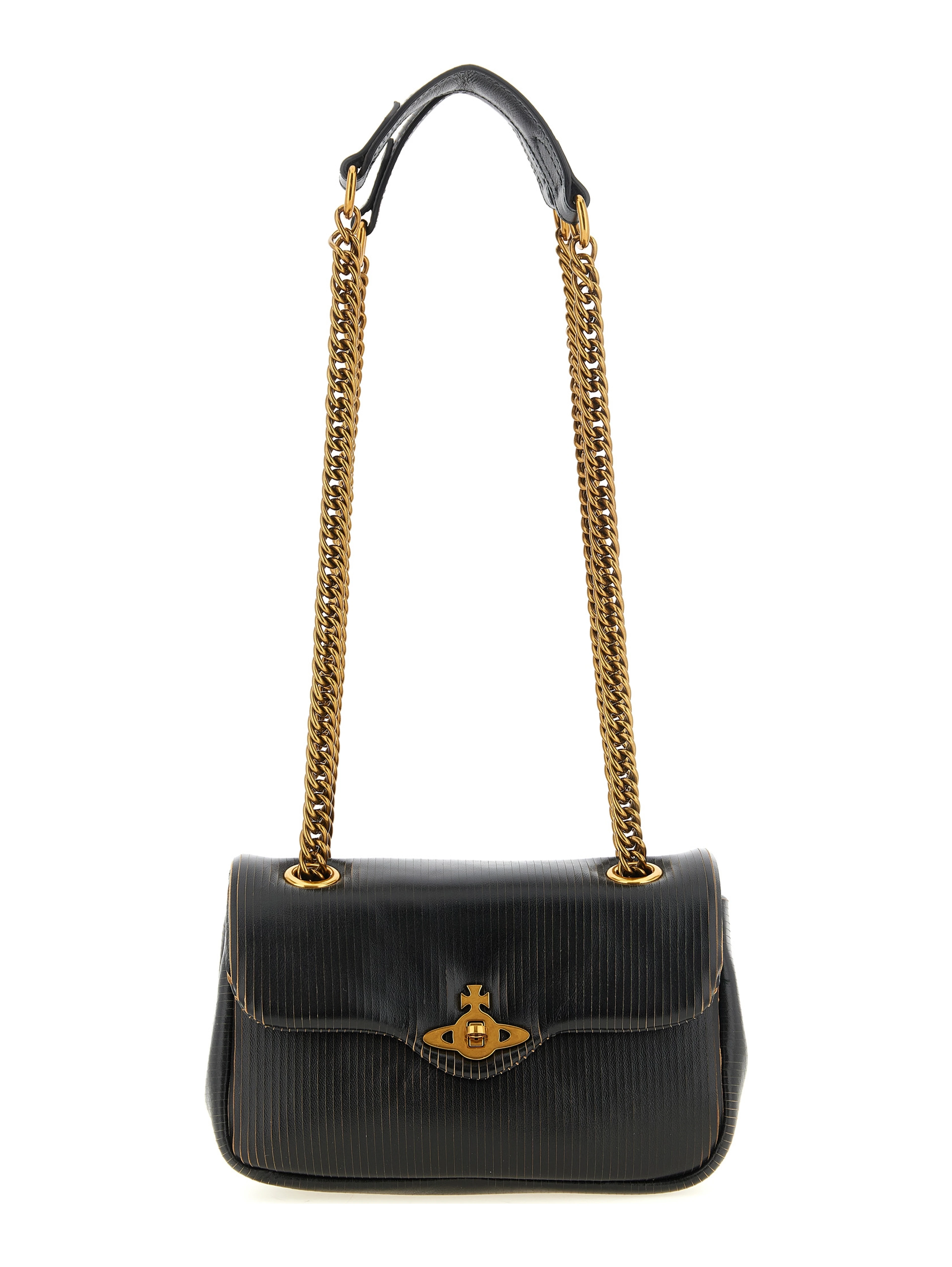 Black Calfskin Shoulder Bag