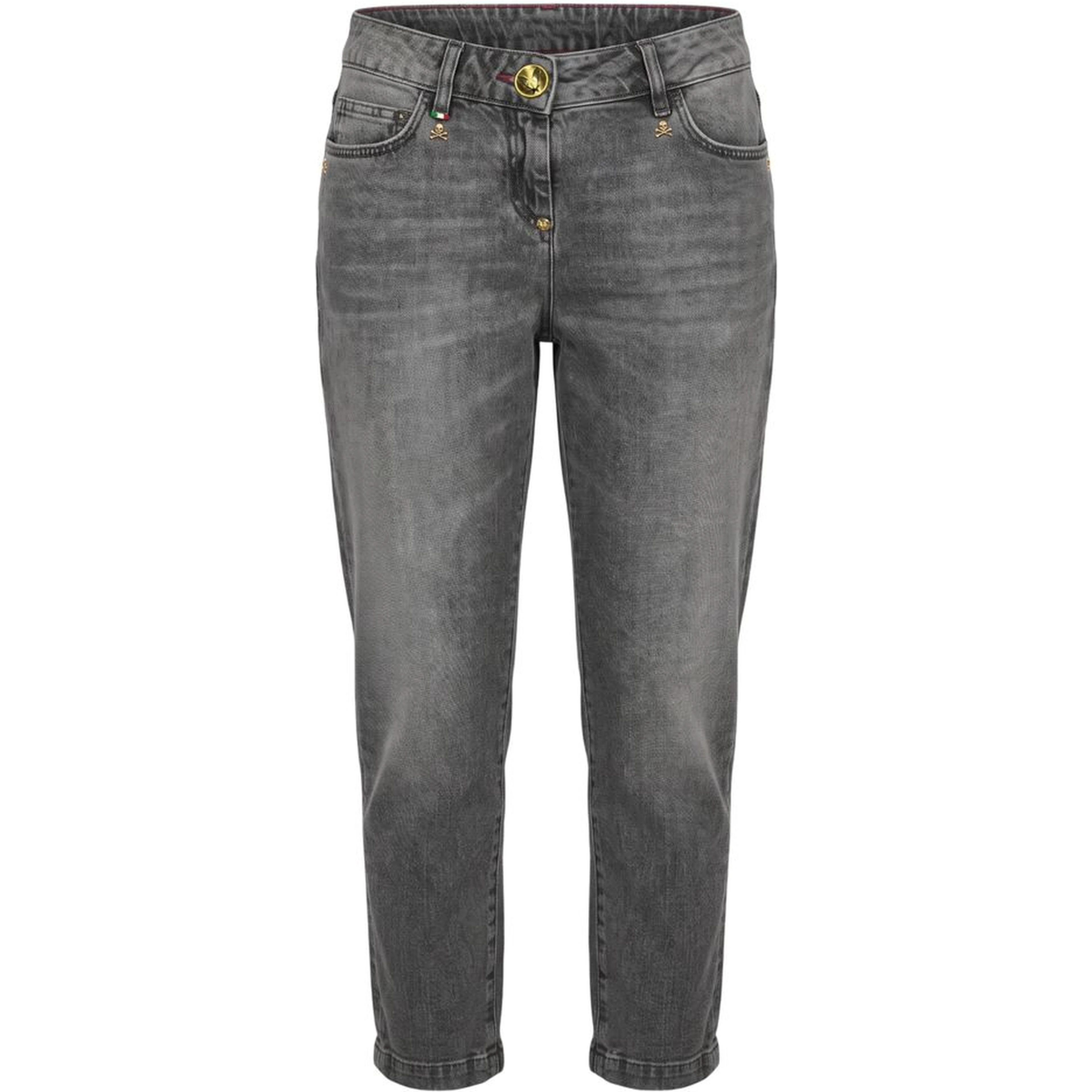 Grey Cotton Women Jeans