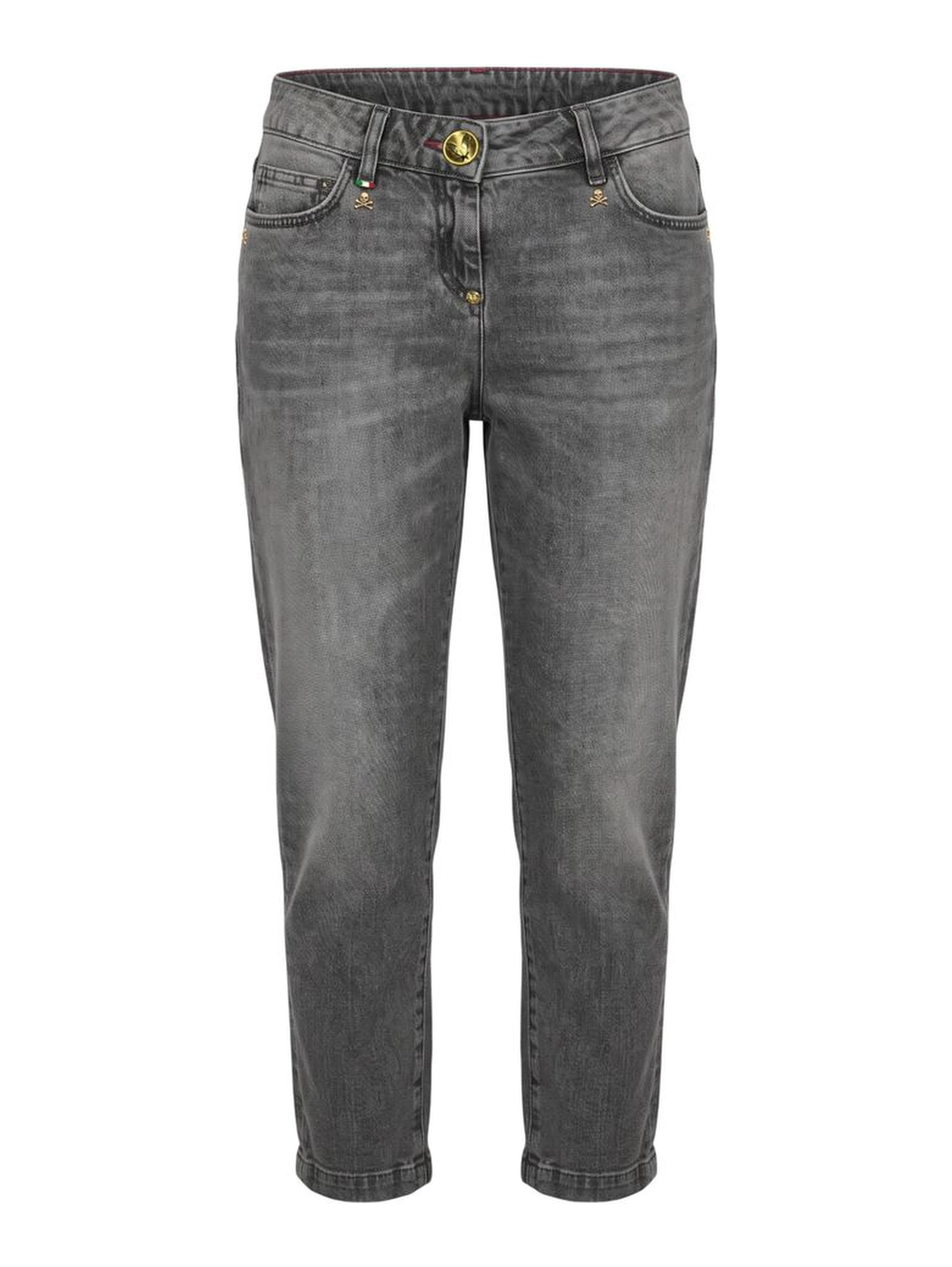 Grey Cotton Women Jeans