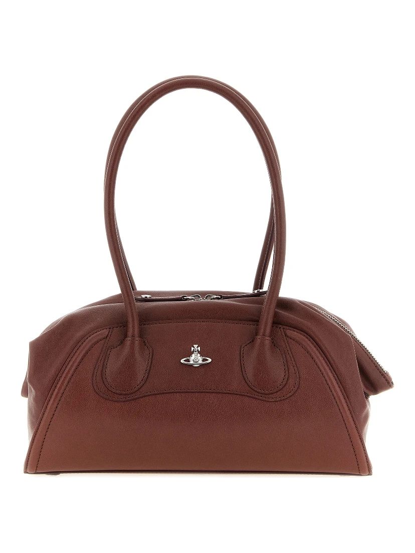Brown Calfskin Shoulder Bag