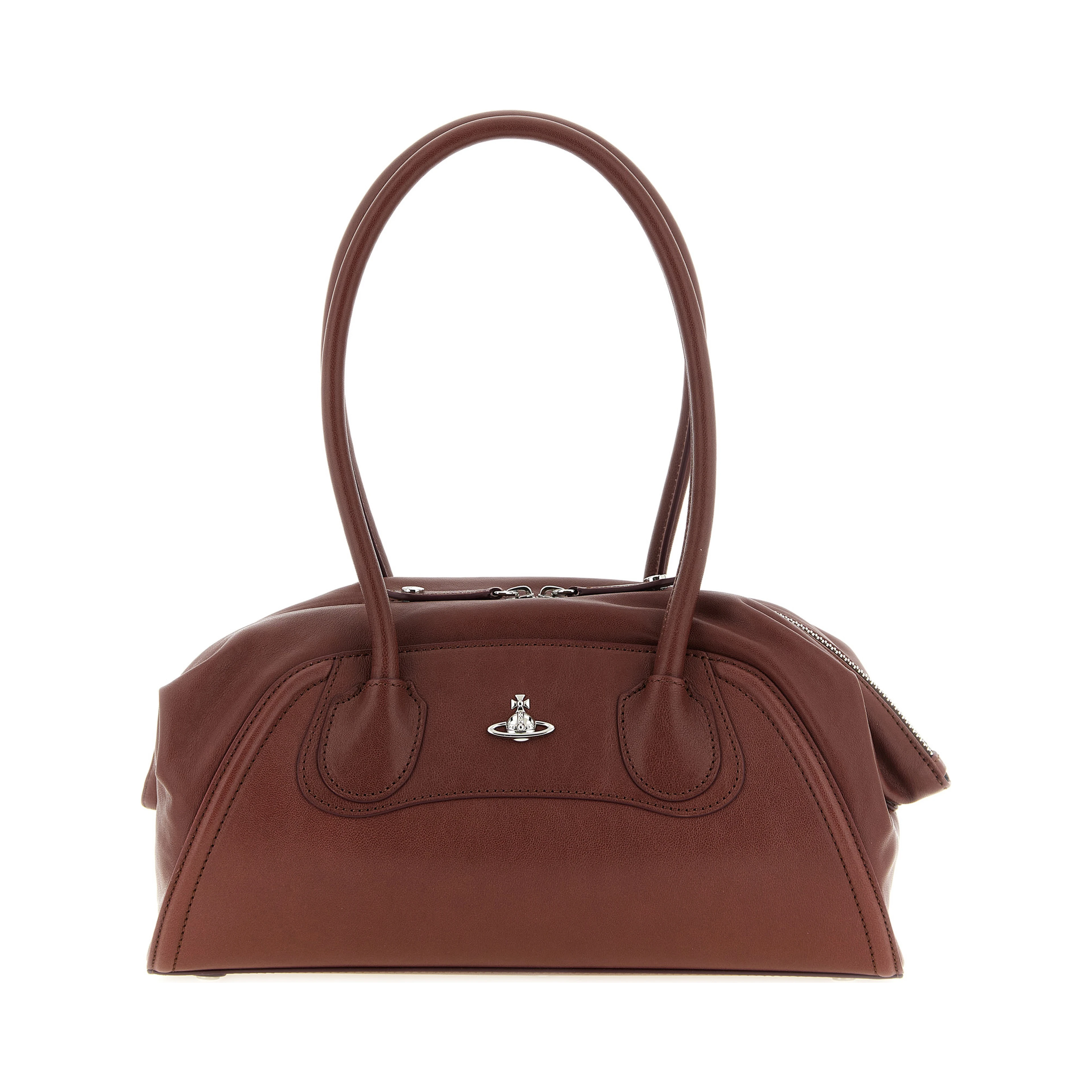 Brown Calfskin Shoulder Bag