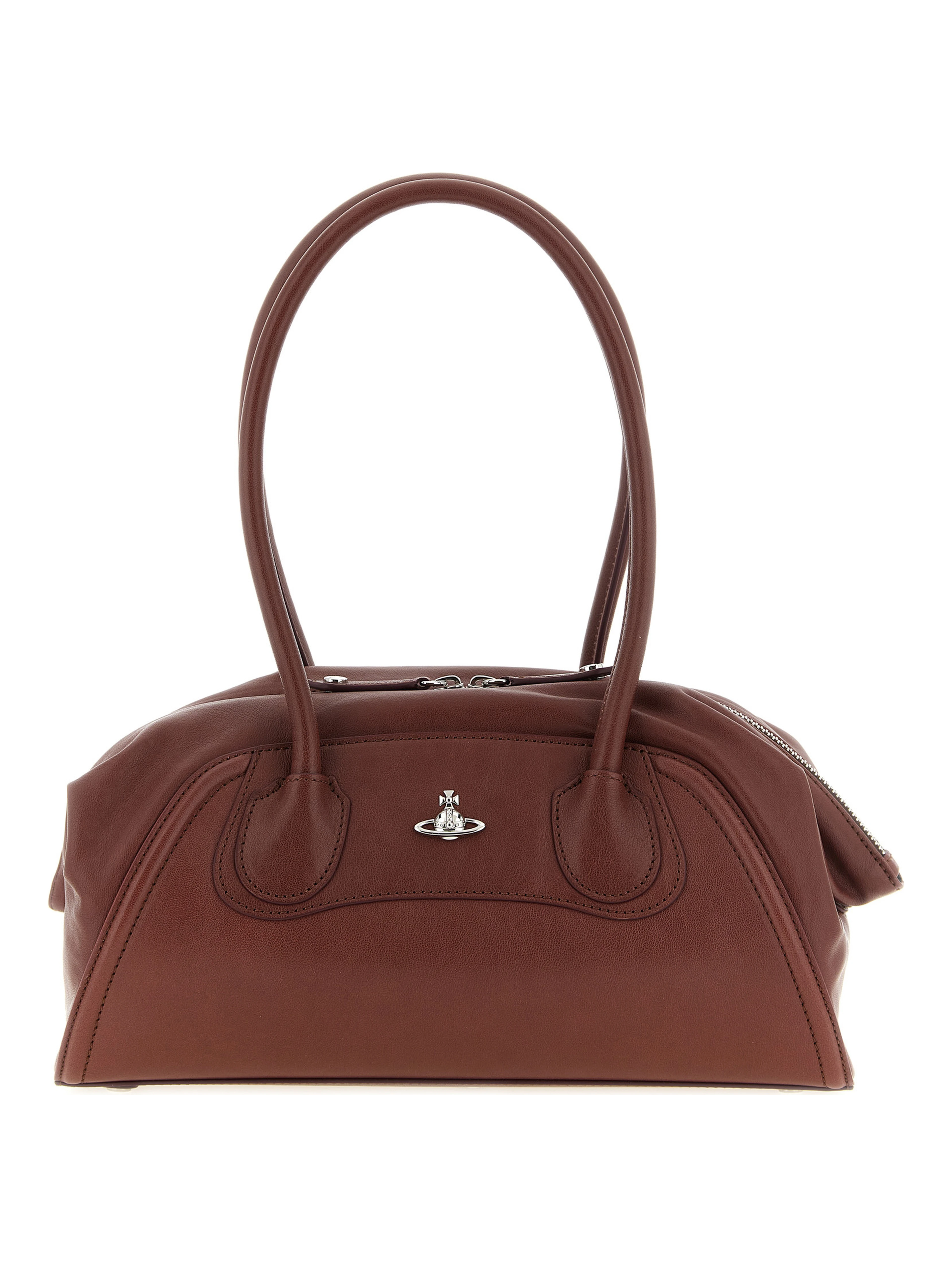 Brown Calfskin Shoulder Bag