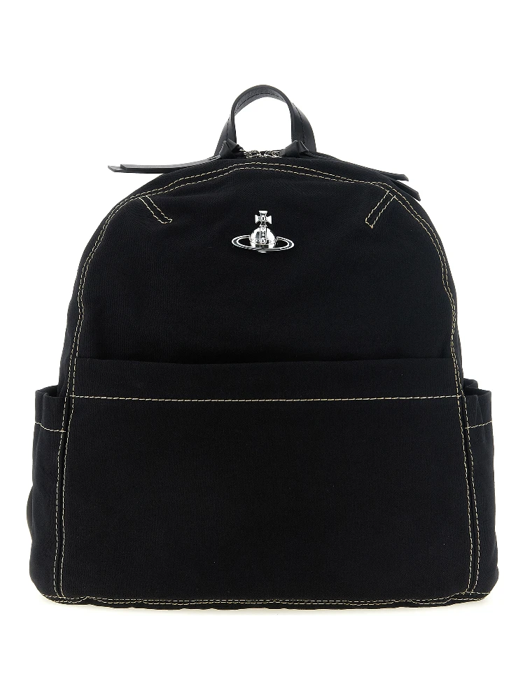 Black Cotton Backpack