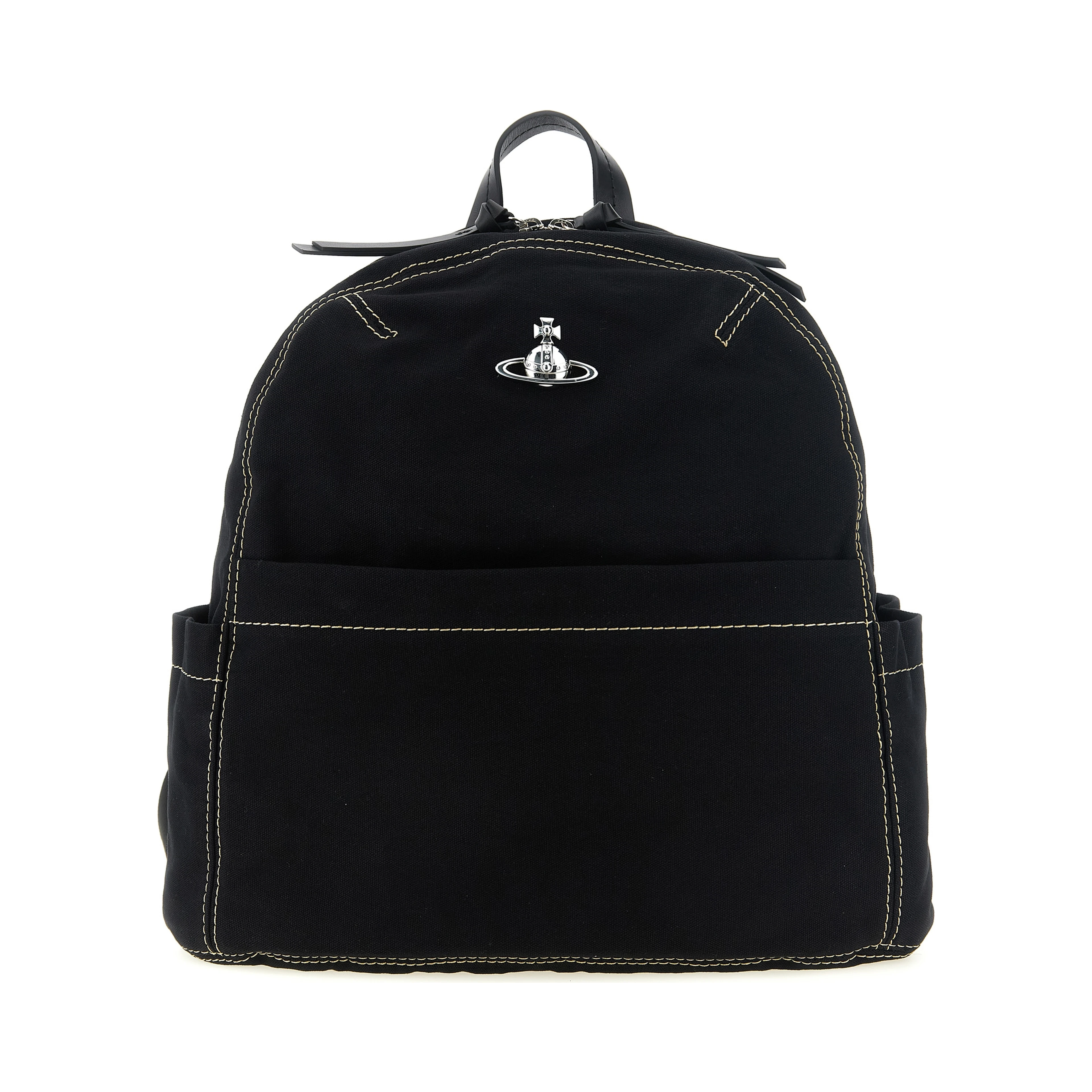 Black Cotton Backpack