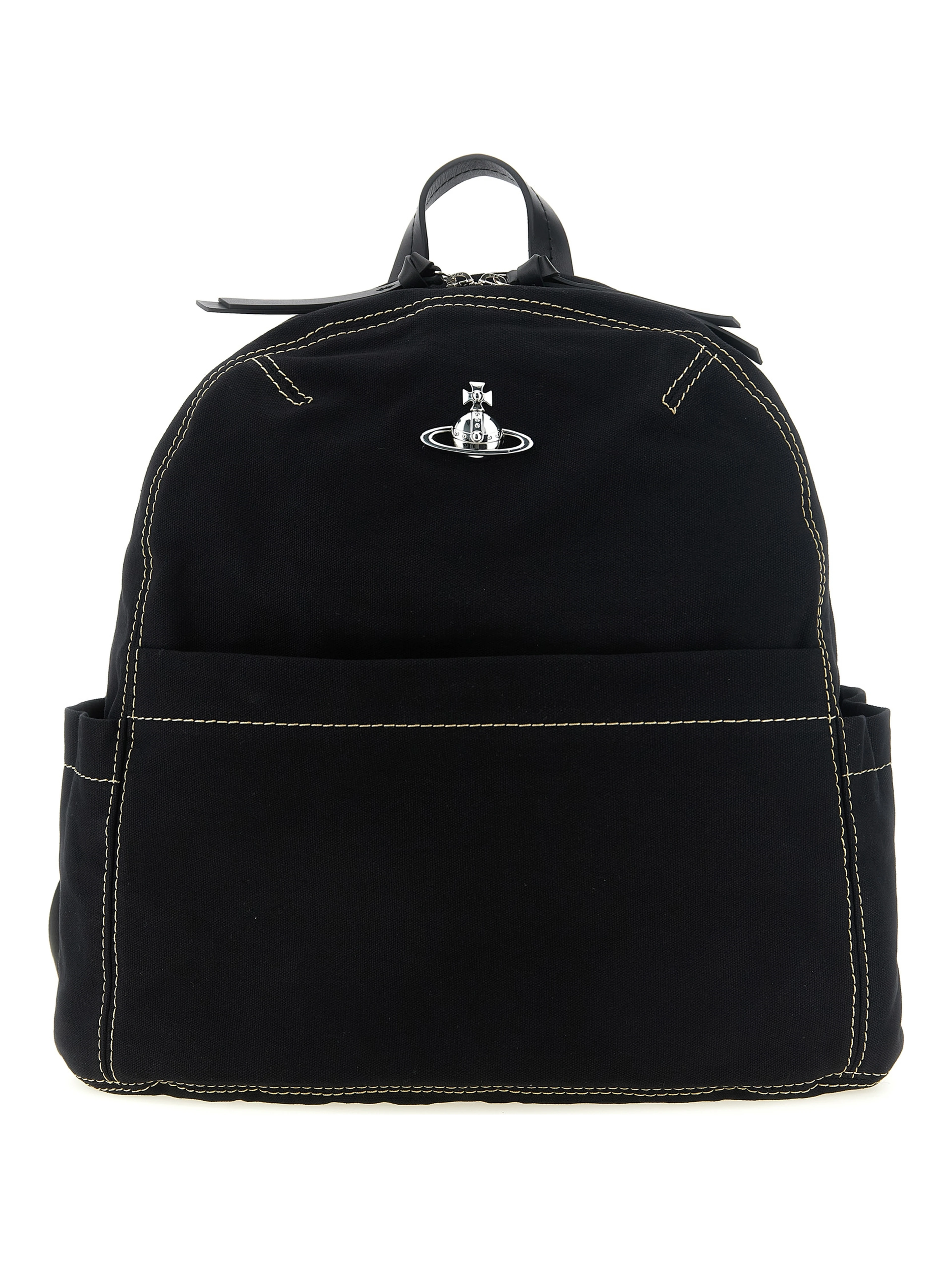 Black Cotton Backpack