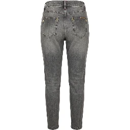 Grey Cotton Women Jeans