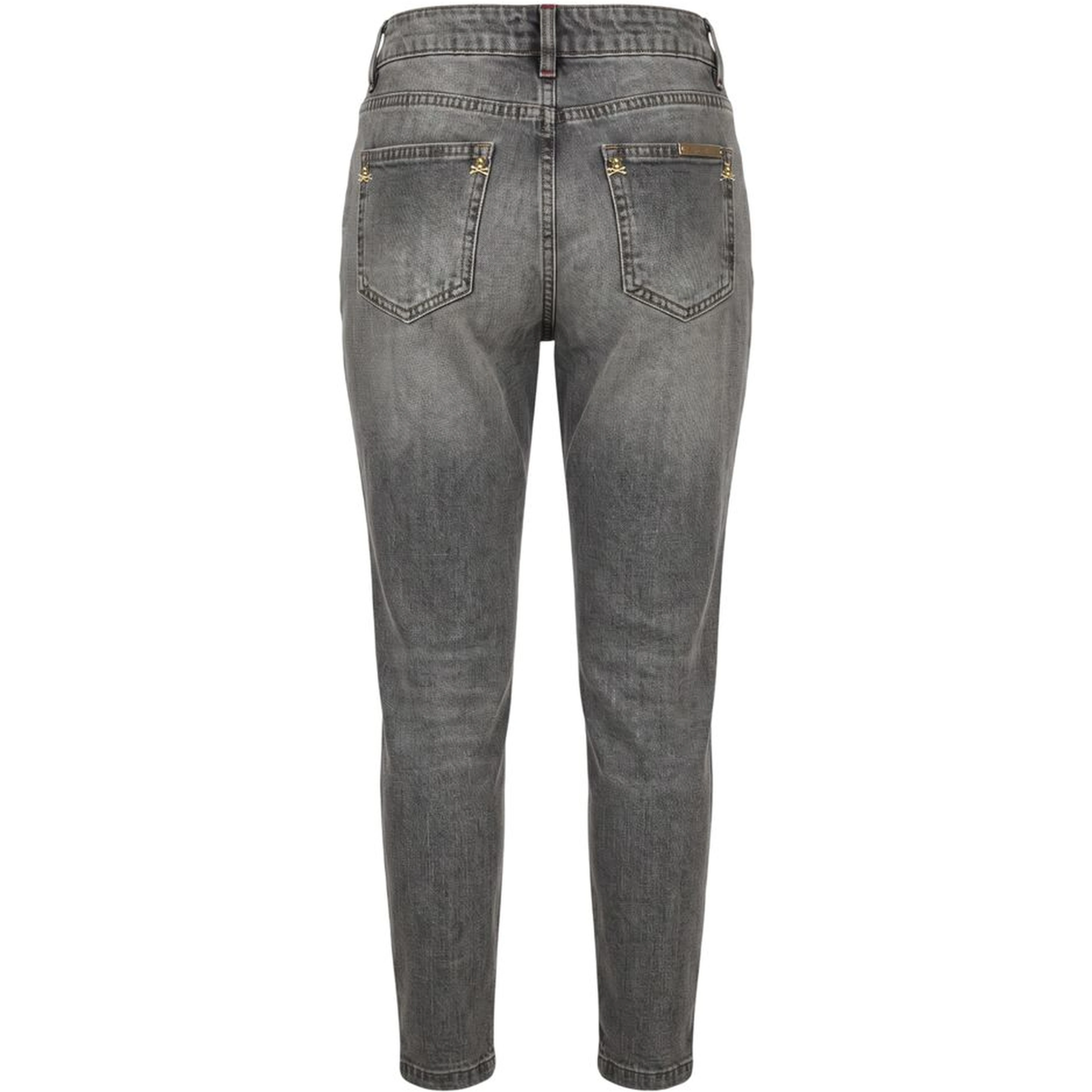 Grey Cotton Women Jeans