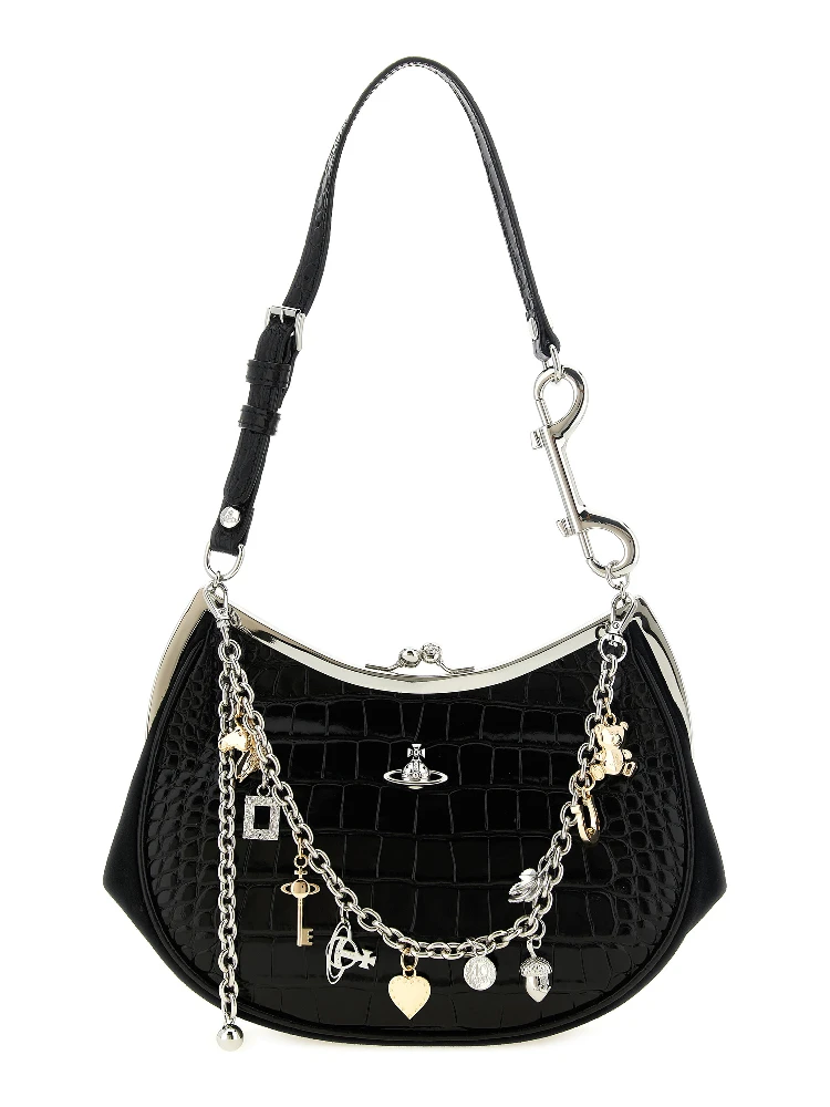 Black Calfskin Shoulder Bag