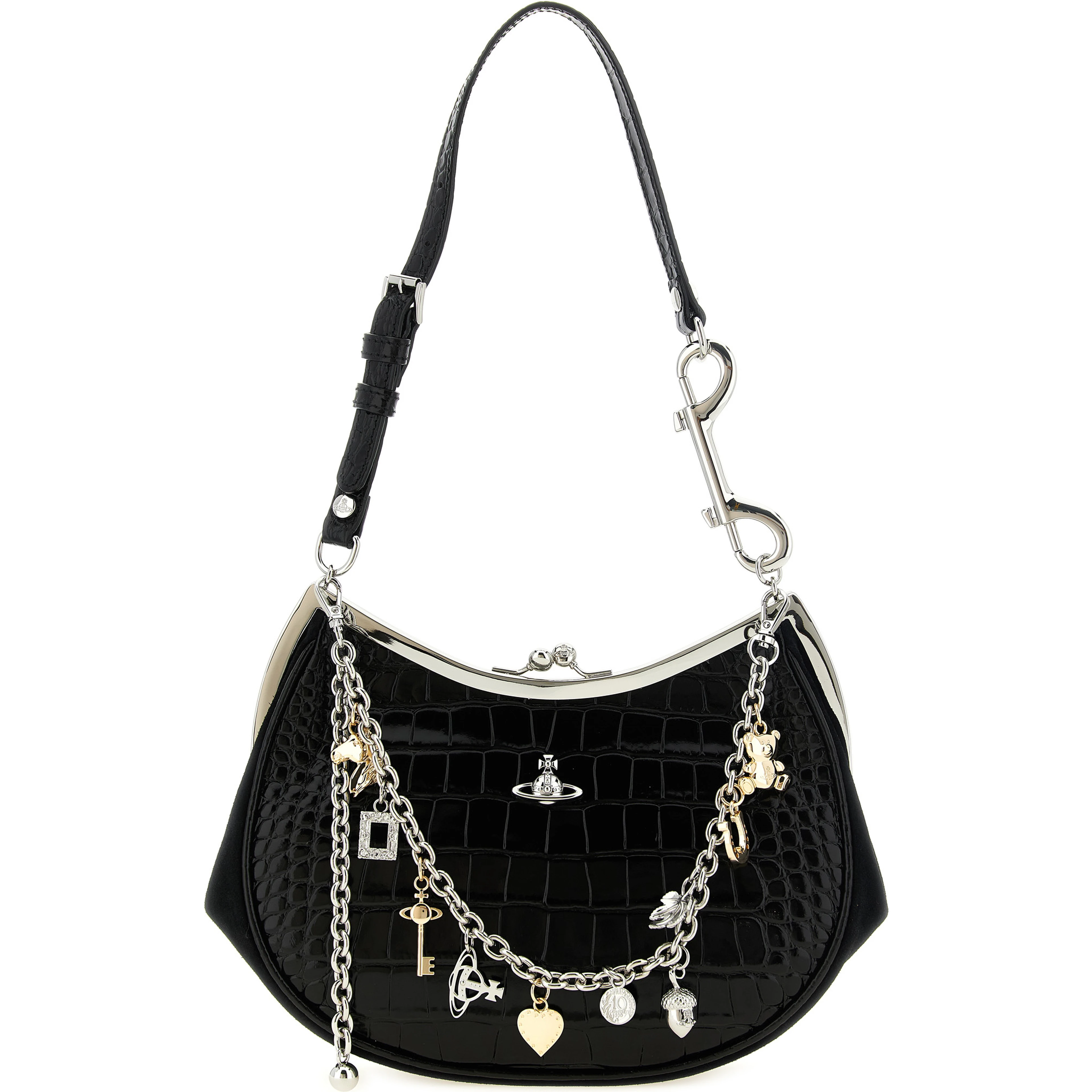 Black Calfskin Shoulder Bag
