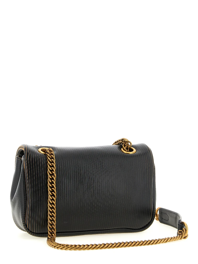 Black Calfskin Shoulder Bag
